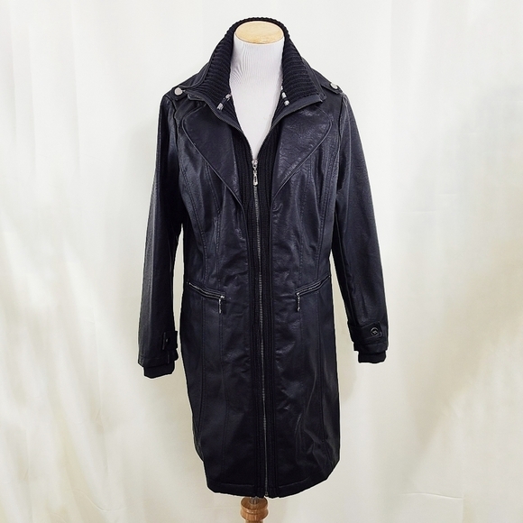 ethyl Jackets & Blazers - Ethyl long black faux leather jacket NEW